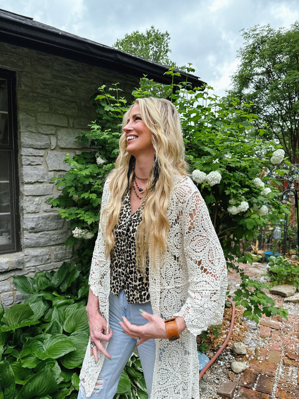 Festival Bell Sleeved Cardigan - Natural