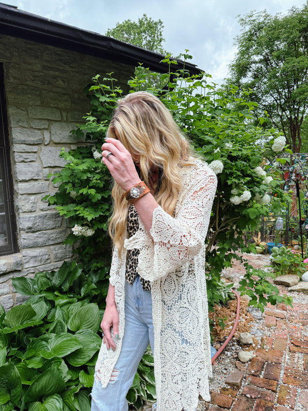 Festival Bell Sleeved Cardigan - Natural