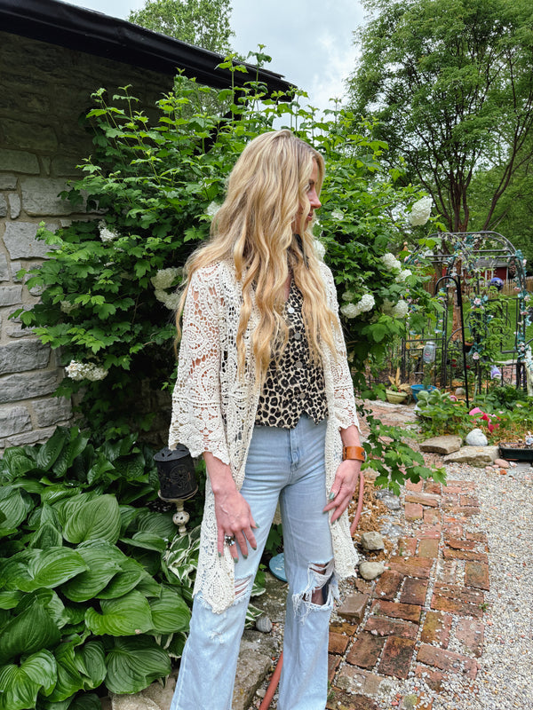 Festival Bell Sleeved Cardigan - Natural