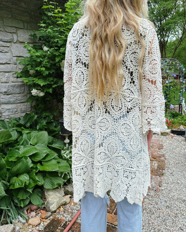 Festival Bell Sleeved Cardigan - Natural
