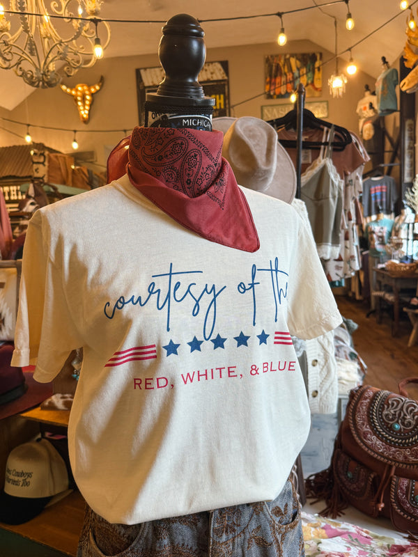 courtesy of the RED, WHITE & BLUE Graphic Tee