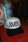 AMEN Embroidered Hat - cream/black