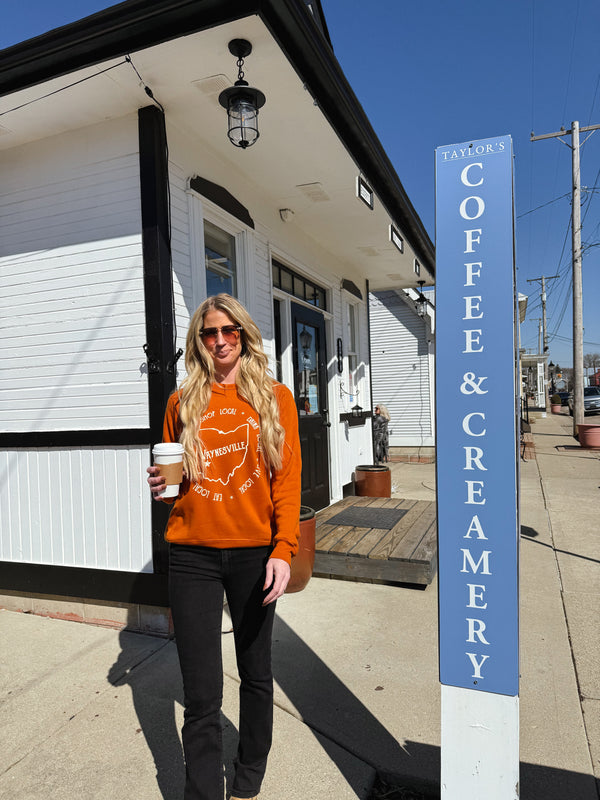 Shop, Drink, Live, Eat, Love Local Crewneck - Waynesville