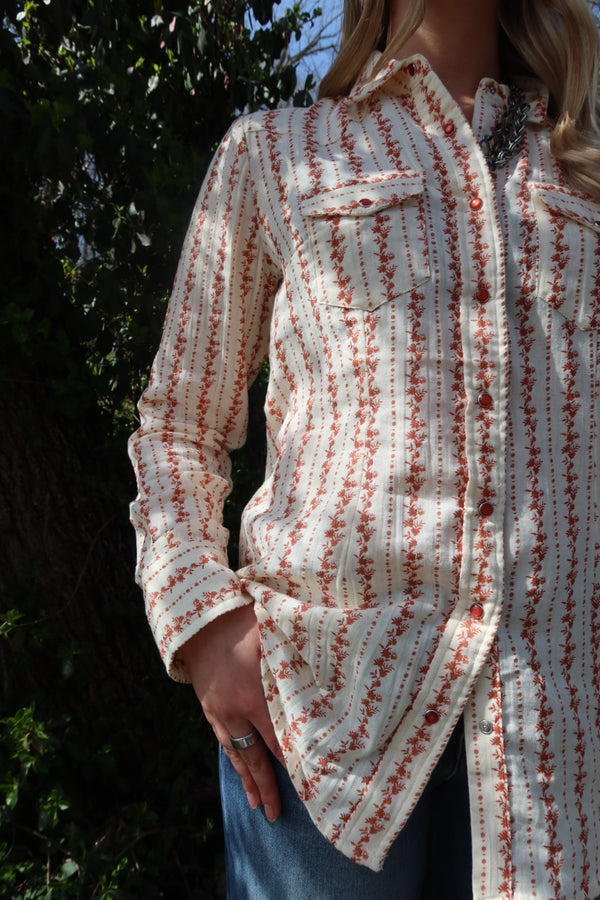 Ava Floral Long Sleeve Pearl Snap Western Shirt