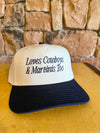Loves Cowboys & Martinis Too Embroidered Hat - cream/navy