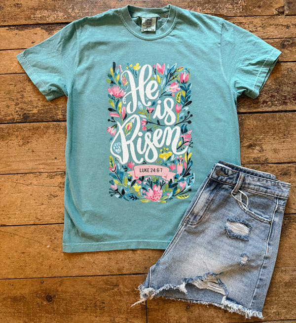 He is Risen Floral Graphic Tee