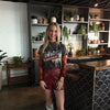 Nashville Red Faux Leather Shorts