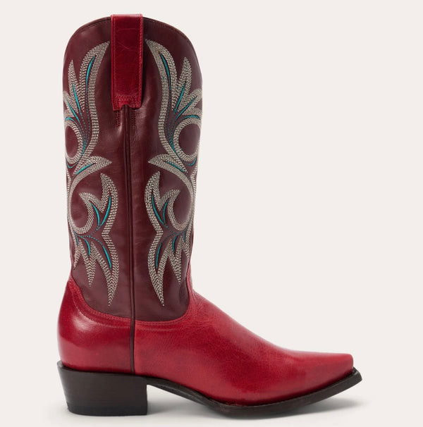 Stetson Women’s LAUREN Goat Leather Western Boots - red/wine snip toe