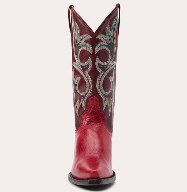 Stetson Women’s LAUREN Goat Leather Western Boots - red/wine snip toe