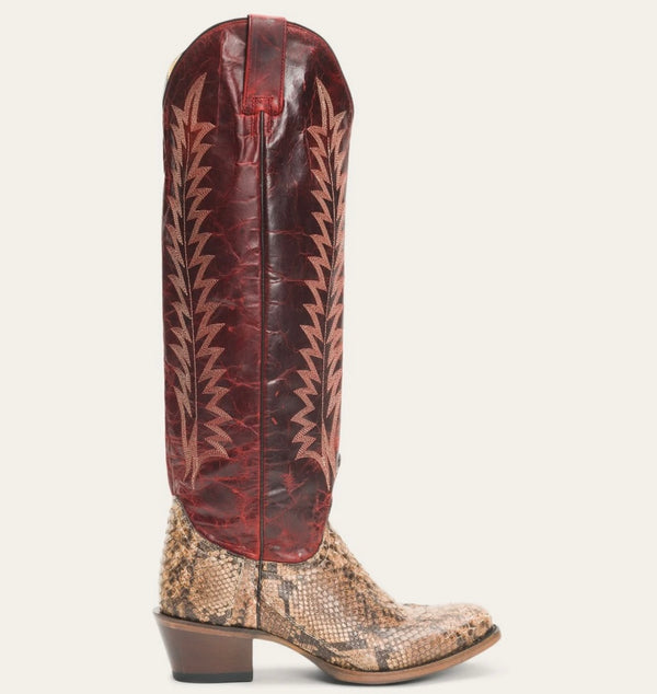Stetson Women’s RUBY Python Western Boots - red round toe
