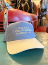 LOVES JESUS, ESPRESSO MARTINIS & AMERICA TOO Embroidered Hat - baby blue/cream