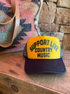 SUPPORT LIVE COUNTRY MUSIC Trucker Hat - mustard/black