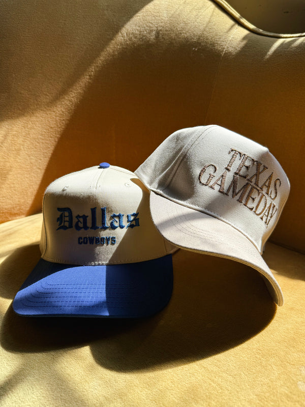 Dallas Cowboys Embroidered Hat - cream/blue