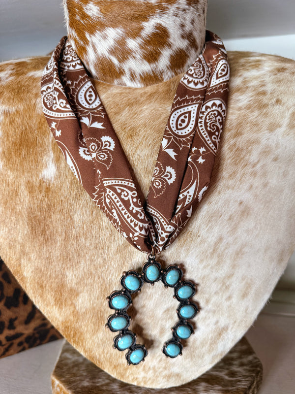 Double Scarf Squash Blossom Necklace