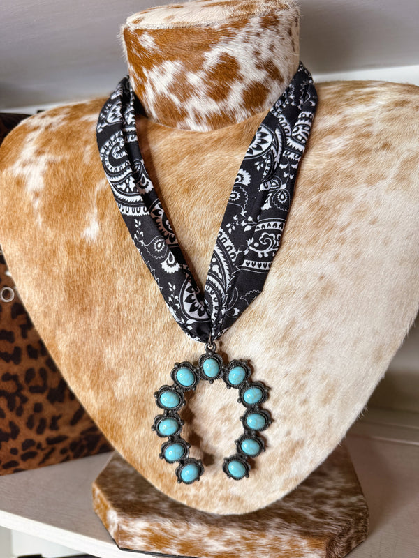 Double Scarf Squash Blossom Necklace