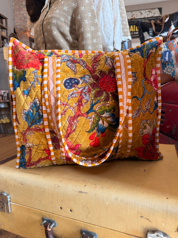 Mustard Quilted Large Everyday Tote Bag