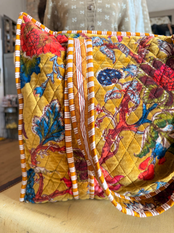Mustard Quilted Large Everyday Tote Bag