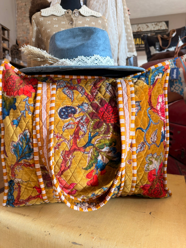 Mustard Quilted Large Everyday Tote Bag