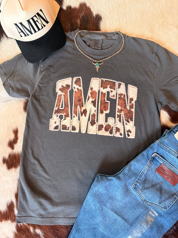 Amen Cowhide and Pearls Graphic Tee