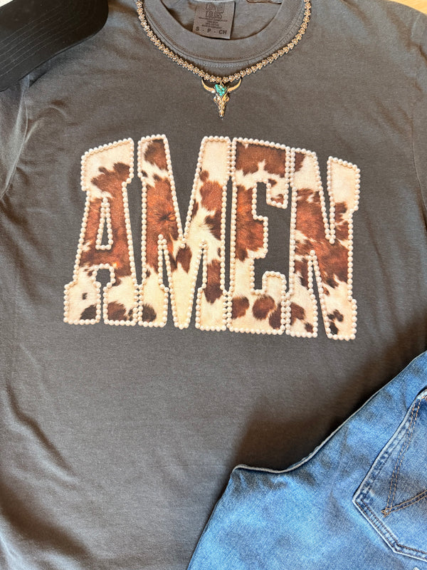Amen Cowhide and Pearls Graphic Tee