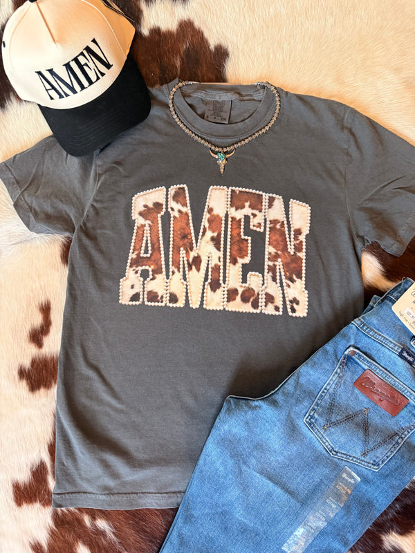 Amen Cowhide and Pearls Graphic Tee