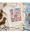 She loves Jesus and America Too Graphic Tee