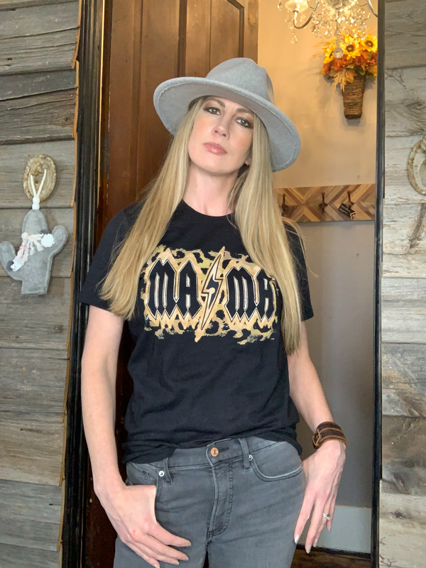 MAMA Leopard Lightning Bolt Tee