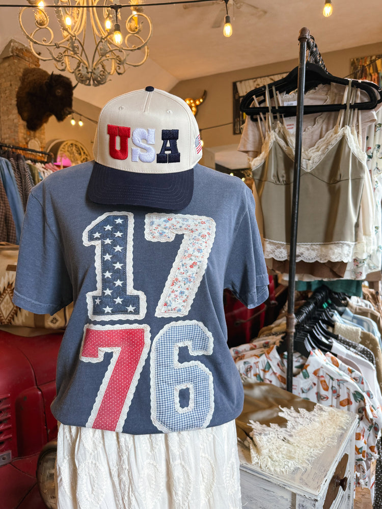 1776 faux patchwork Graphic Tee