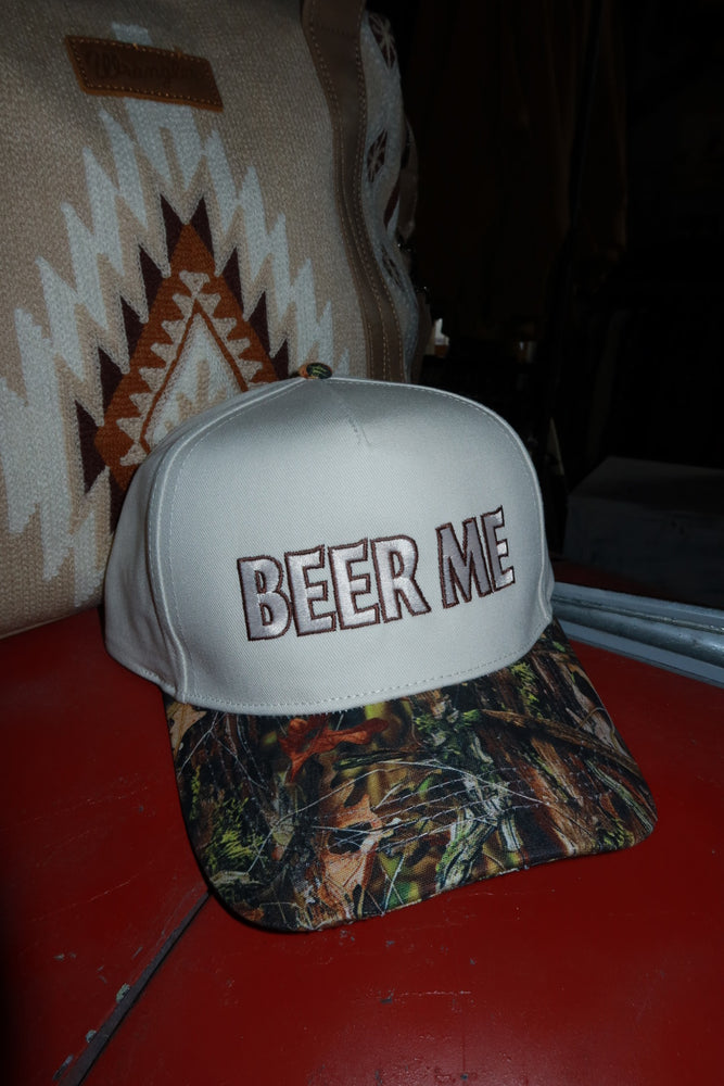 BEER ME Embroidered Hat - cream/camo