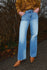 Hidden Medium Wash Mid Rise Distressed 33” Inseam Dad Jean - LOGAN