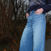 Hidden Medium Wash Clean Super Soft 33” Inseam Wide Leg - NORI