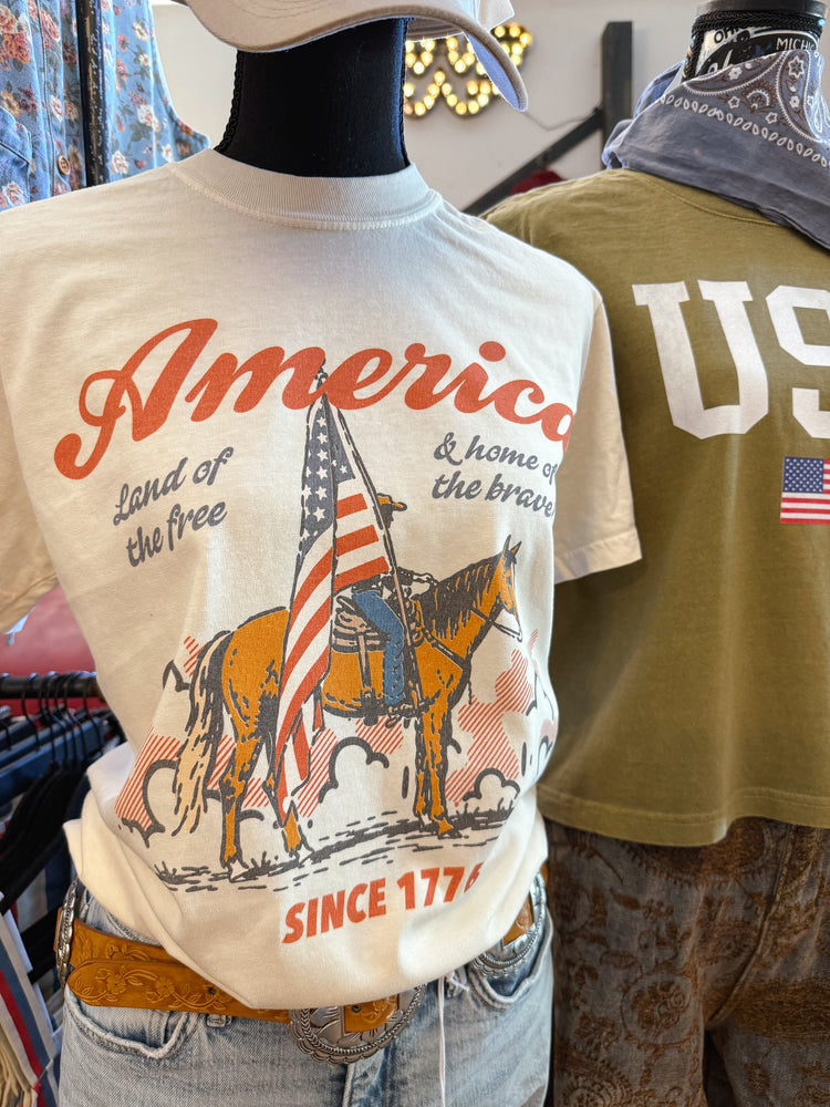 America Land of the free 1776 Graphic Tee