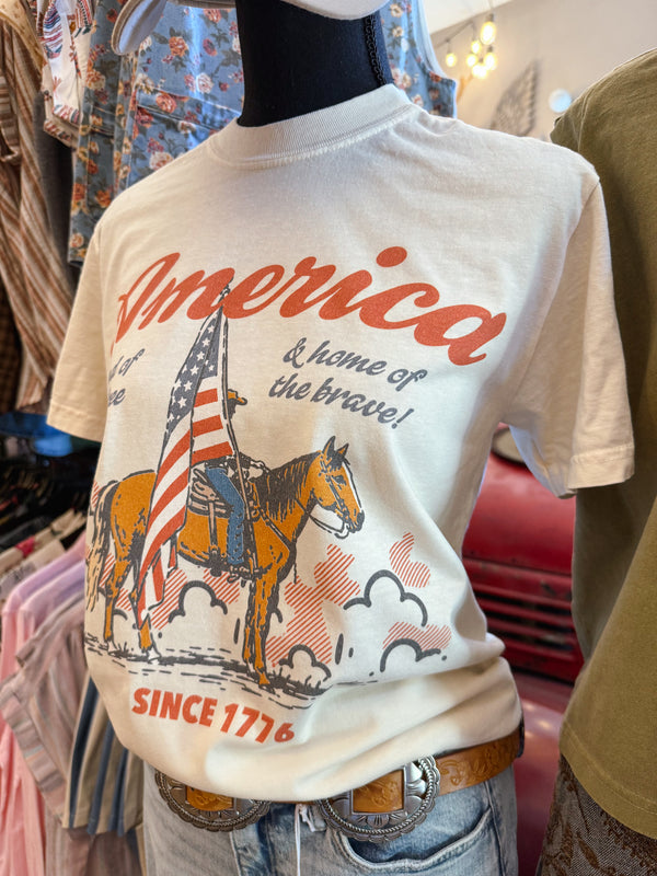 America Land of the free 1776 Graphic Tee