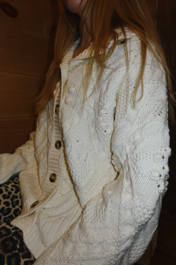 Classic Knit Cardigan - ivory