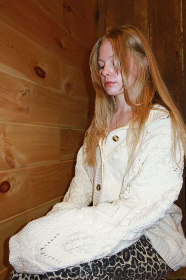 Classic Knit Cardigan - ivory