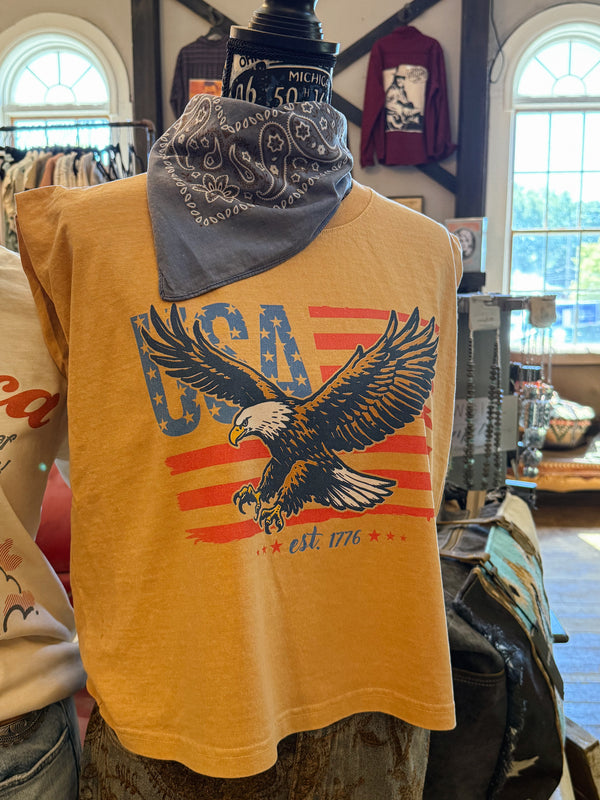 USA est. 1776 Eagle Graphic Muscle Tee