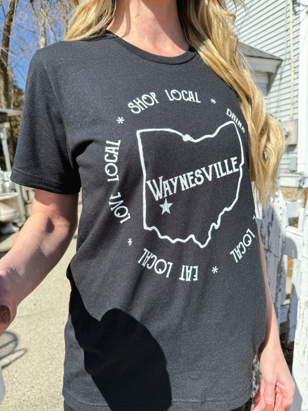 Shop, Drink, Live, Eat, Love Local Graphic Tee - Waynesville