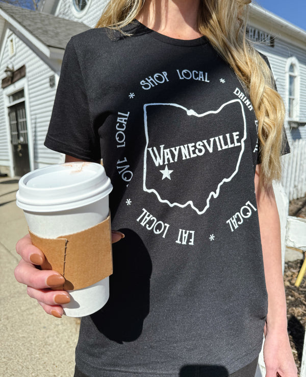 Shop, Drink, Live, Eat, Love Local Graphic Tee - Waynesville