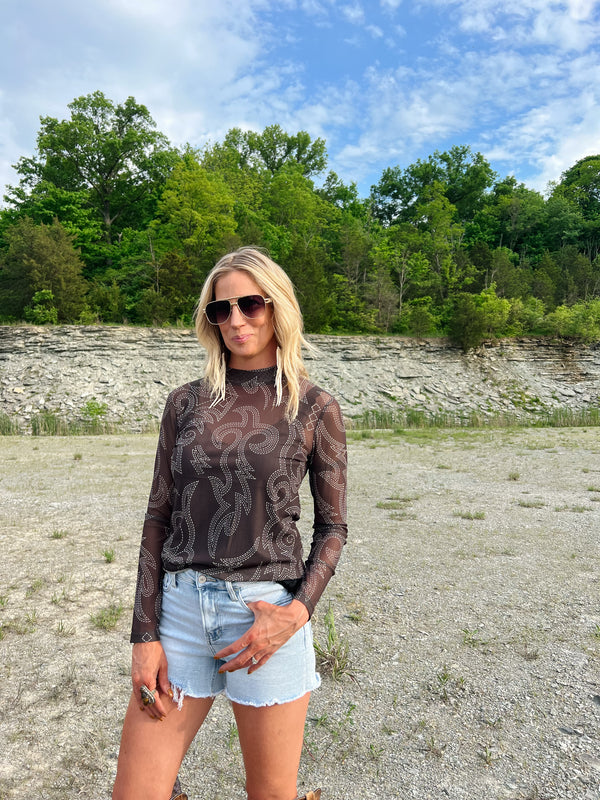 Boot Stitch Mesh Top