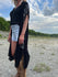 Boho Embroidered Longline Kimono - Black