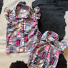 Little Girls Boot Print Pearl Snap