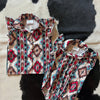 Little Girls Aztec Print Pearl Snap