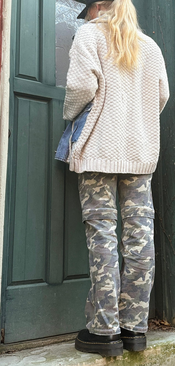 Hidden High Rise Wide Leg Cargo Jean for Women in Camo