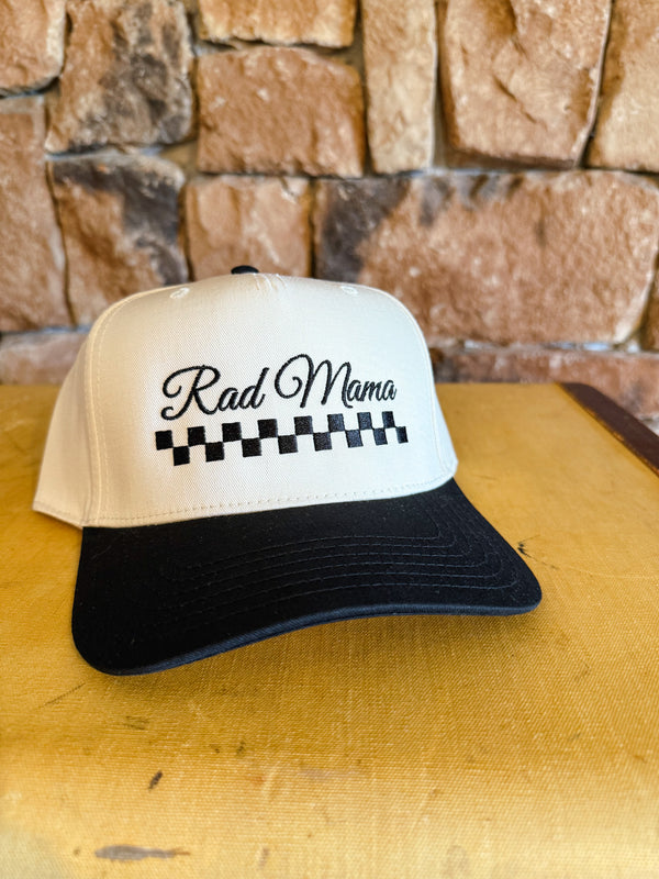 Rad Mama Embroidered Hat - cream/black