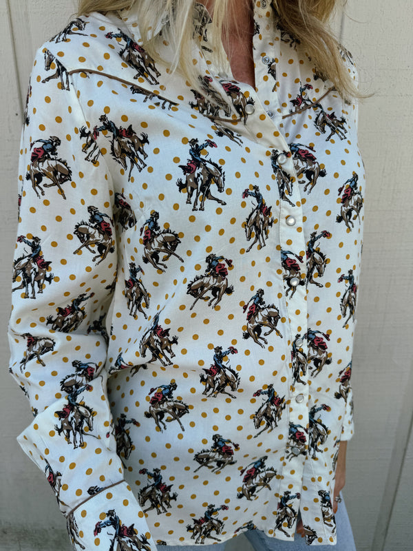 Cotton & Rye Buckaroo Betty Long Sleeve Pearl Snap Western Shirt