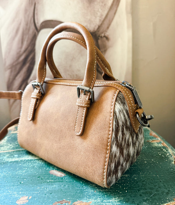 Wrangler Genuine Hair-On Cowhide Barrel Bag/Crossbody