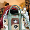 Wrangler Southwestern Pattern Dual Sided Print-Tote/Crossbody with Jean Pocket