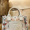 Wrangler Southwestern Pattern Dual Sided Print-Tote/Crossbody with Jean Pocket
