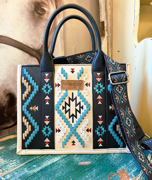 Wrangler Aztec Embroidered Tote/Crossbody