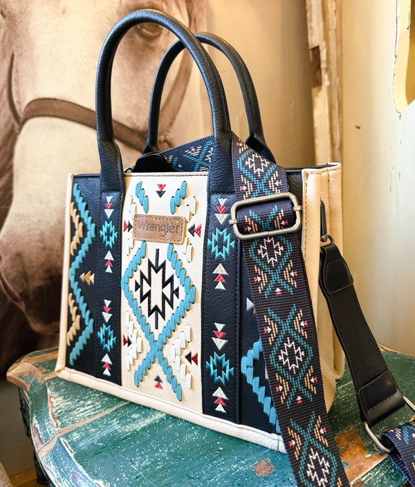 Wrangler Aztec Embroidered Tote/Crossbody